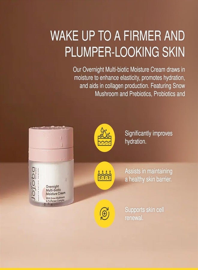 jojoba The Jojoba Company Overnight Multi-Biotic Moisture Cream with Snow Mushroom & ProRenew Complex – Hydrating Night Cream for Dry, Sensitive Skin – Nourishing, Lightweight - Image 2
